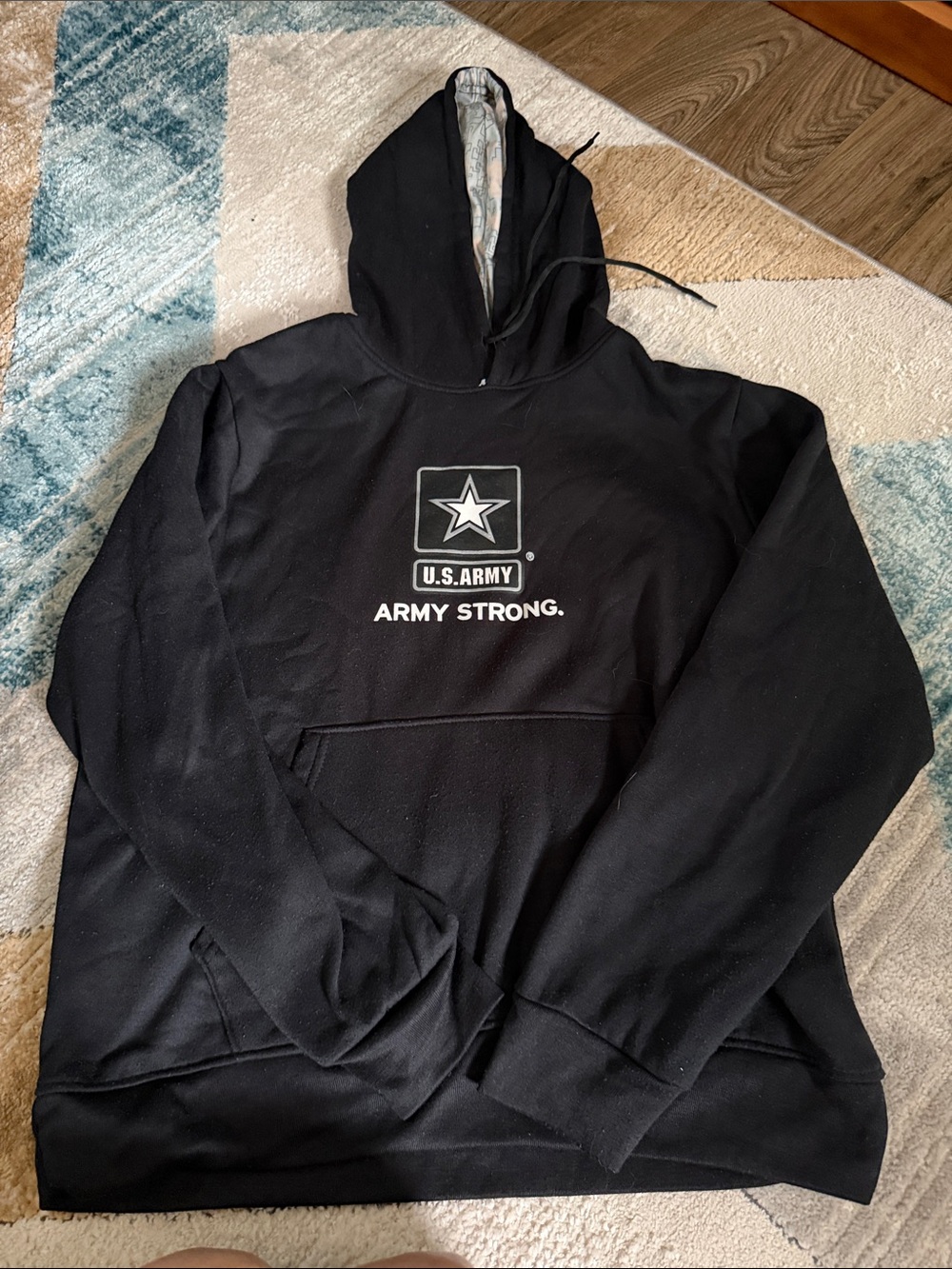 U.S. Army Black Crewneck Hoodie with Star Logo